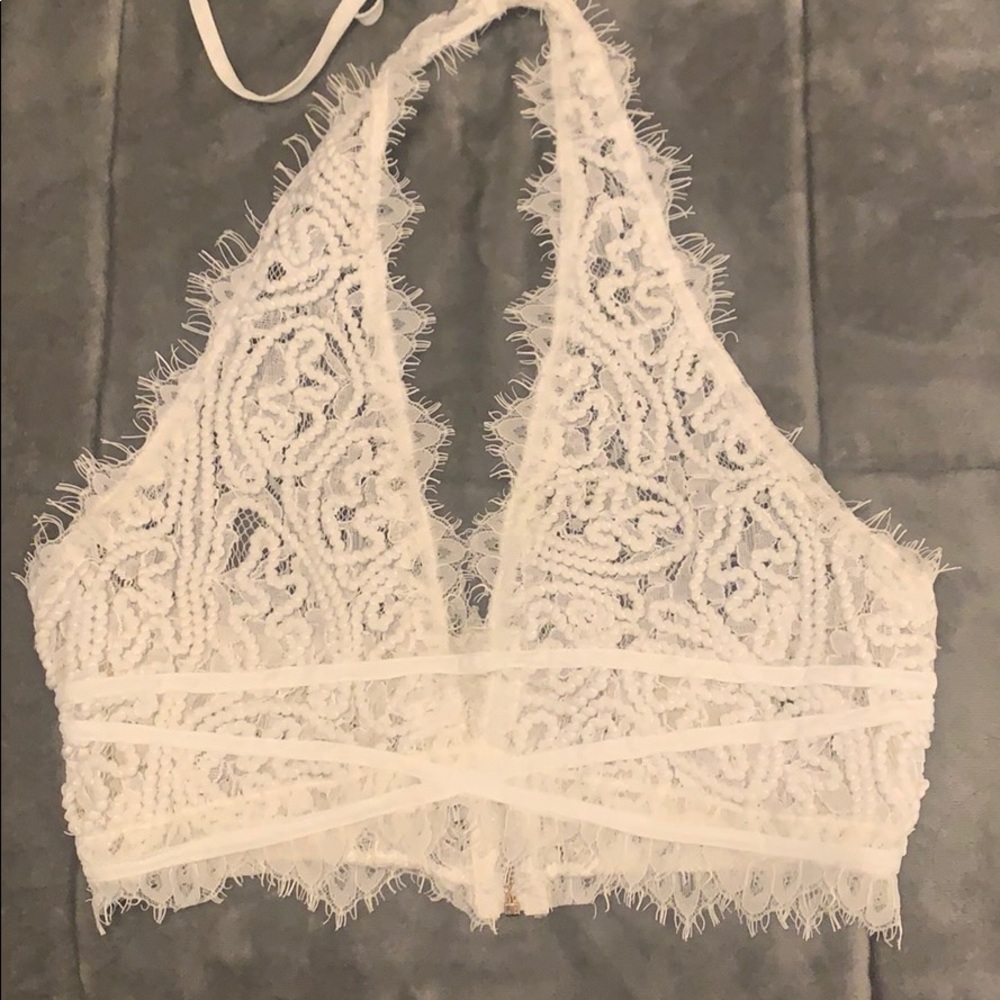 White Halter Crop Top